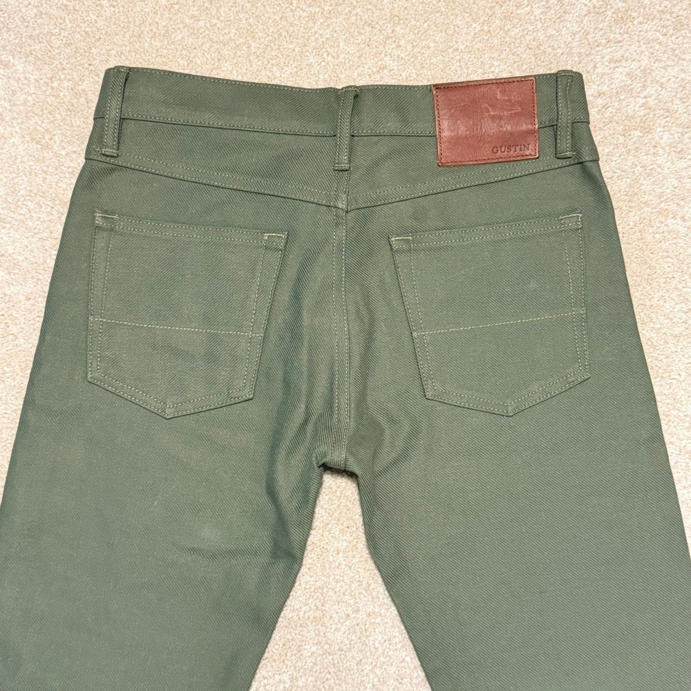 Gustin Jeans Mens 30 California Skinny Olive Green Button Fly NWOT - Picture 10 of 10
